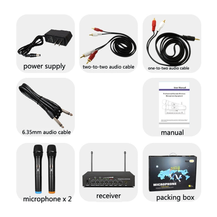 S-16-1 Household Smart TV U Segment Bluetooth Wireless Microphone With Tuning Reverberation 1 In 2, US Plug by buy2fix