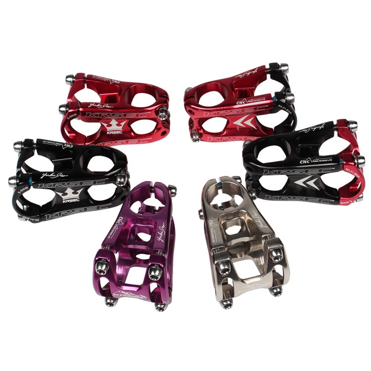 KRSEC CNC Ultra Light Short-Handed Mountain Bike Aluminum Alloy 50mm Riser, Colour: Full Red - Bicycle Grips by buy2fix | Online Shopping UK | buy2fix