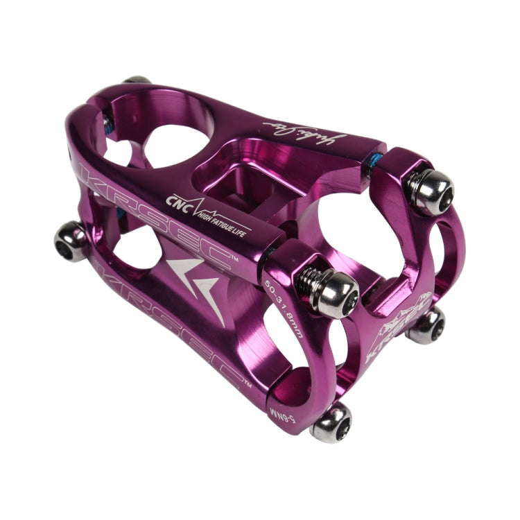 KRSEC CNC Ultra Light Short-Handed Mountain Bike Aluminum Alloy 50mm Riser, Colour: Purple - Bicycle Grips by buy2fix | Online Shopping UK | buy2fix