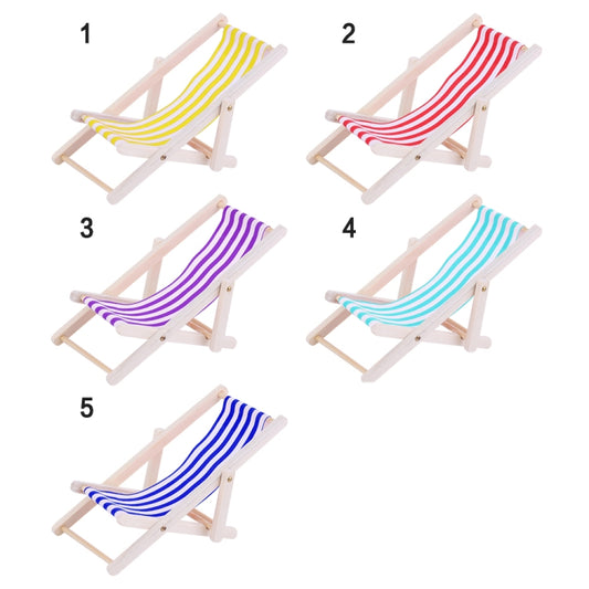 2 PCS 1:12 Beach Lounge Chair Simulation Model Outdoor Beach Scene Shooting Props Can Be Folded(Royal Blue) by buy2fix