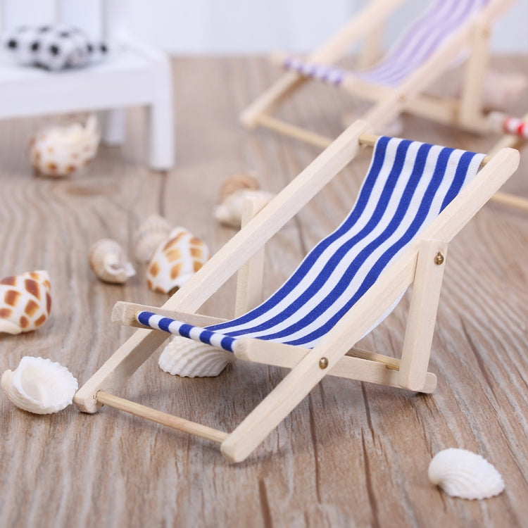 2 PCS 1:12 Beach Lounge Chair Simulation Model Outdoor Beach Scene Shooting Props Can Be Folded(Sky Blue) - Other Props by buy2fix | Online Shopping UK | buy2fix