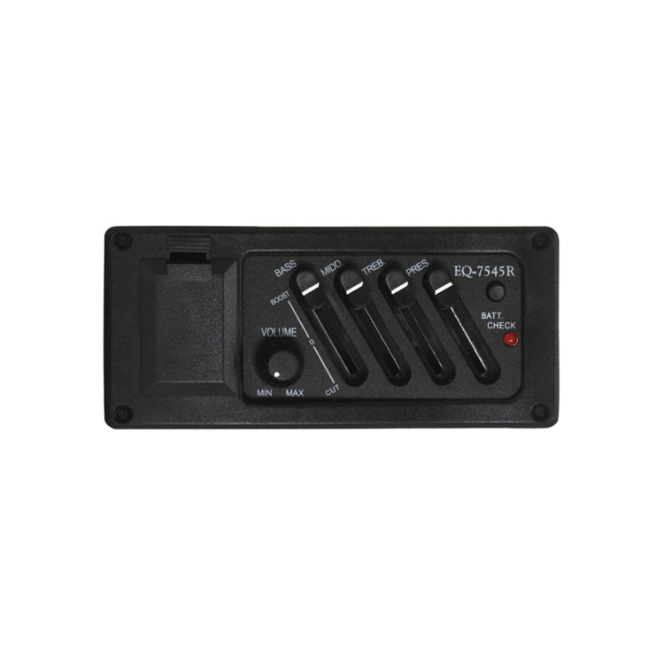 EQ-7545R Guitar Four-Band Equalizer EQ Wooden Guitar Modified Pickup Instrument Accessories(Black) - Guitar Tuner Accessories by buy2fix | Online Shopping UK | buy2fix