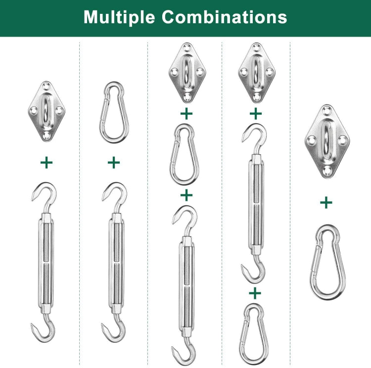 24 in 1 304 Stainless Steel Fixed Shade Sail Accessories Diamond Buckle Flower Basket Spring Buckle, Spec: M6 Set - Tents & Accessories by buy2fix | Online Shopping UK | buy2fix