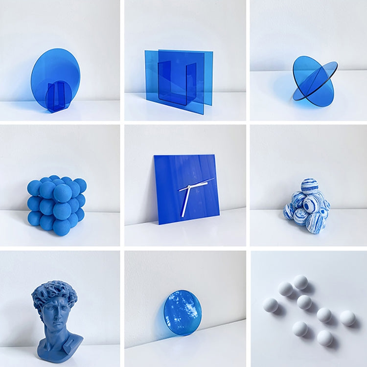 Blue Square Acrylic Ornament Studio Background Ornament Photo Props - Acrylic Props by buy2fix | Online Shopping UK | buy2fix