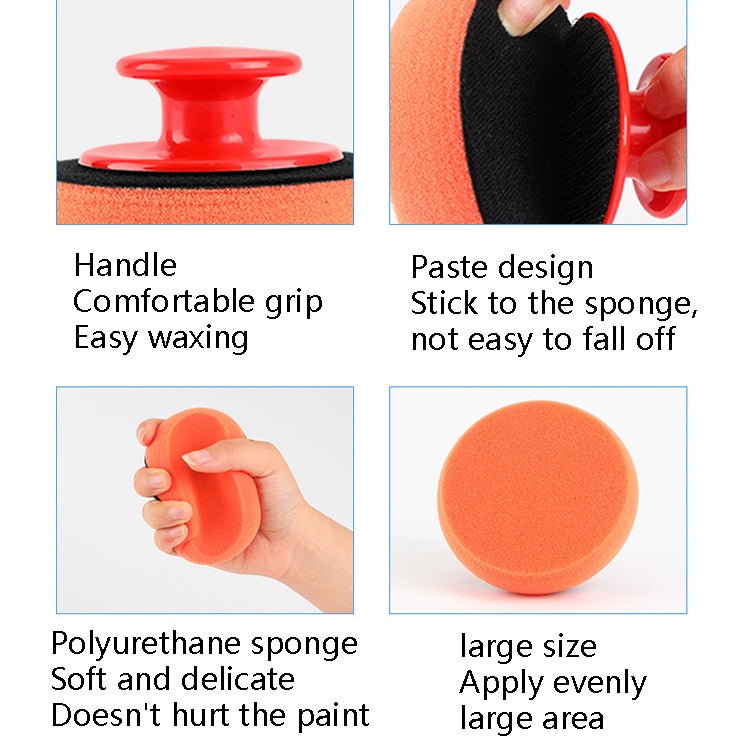 3 Sets Handle Polished Waxing Sponge Car Waxing Wash Tool(3 Handle +12 Sponge) - Polishing Machine & Accessories by buy2fix | Online Shopping UK | buy2fix