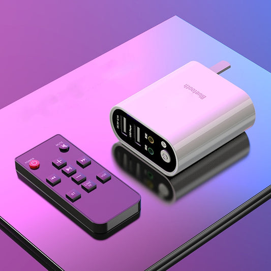 RAYEE K8 Remote Control Version 2 in 1 Bluetooth 5.0 Receiver & Transmitter Audio Adapter Support Fast Charge U Disk, US Plug by buy2fix