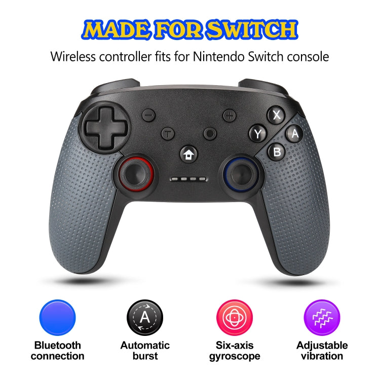 Bluetooth Wireless Gamepad Built-In Dual Motors With TURBO Function Suitable For Switch Pro(Black) - Gamepads by buy2fix | Online Shopping UK | buy2fix