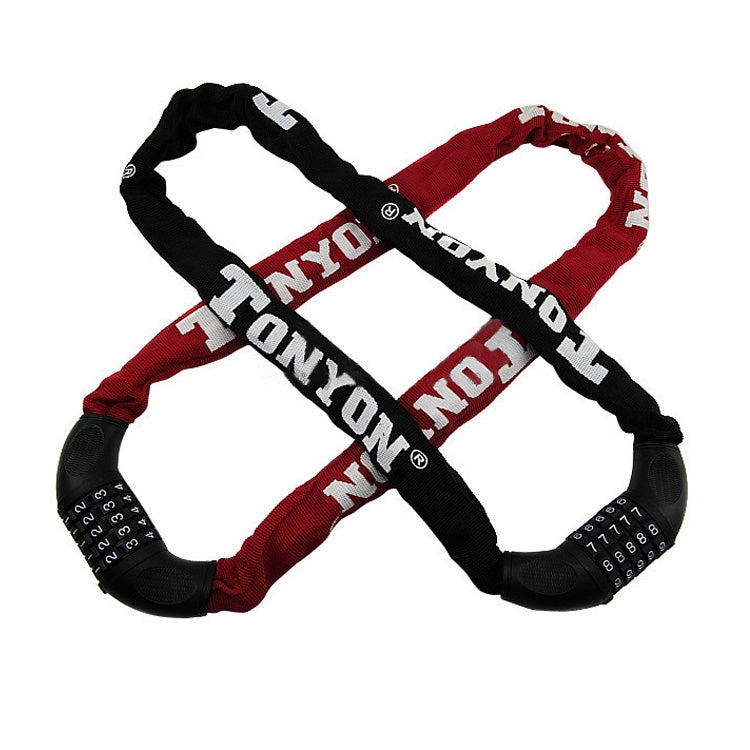 TONYON BG-TY-732 Bicycle Wire Lock Universal Password Chain Lock Motorcycle Electric Car Anti-Theft Lock(Red) by TONYON