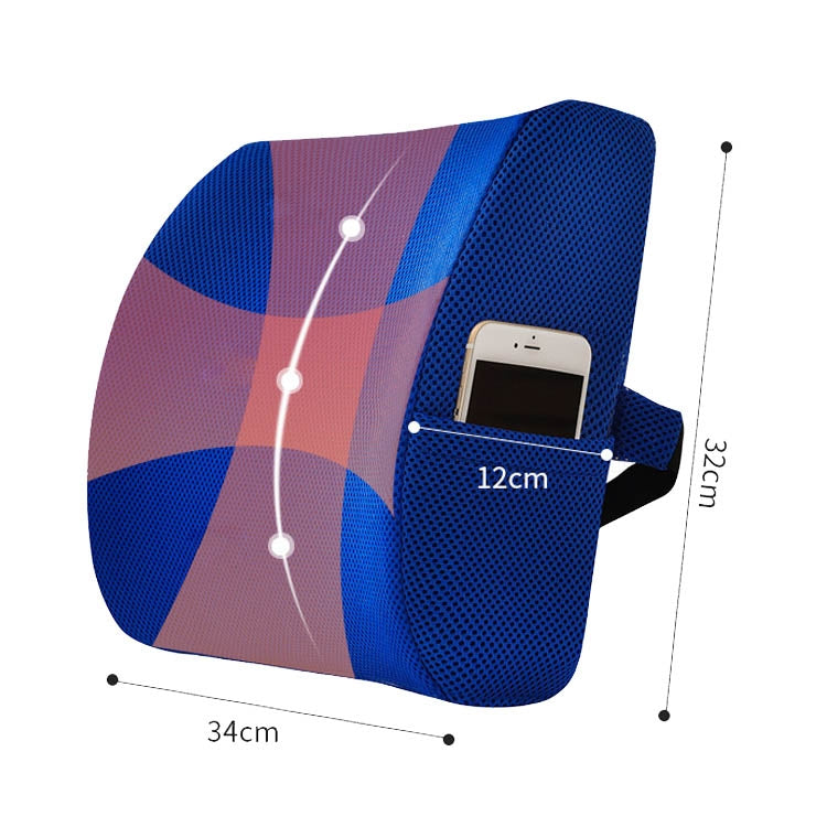 Office Waist Cushion Car Pillow With Pillow Core, Style: Memory Foam(Mesh Rose Red) - Cushions & Pillows by buy2fix | Online Shopping UK | buy2fix