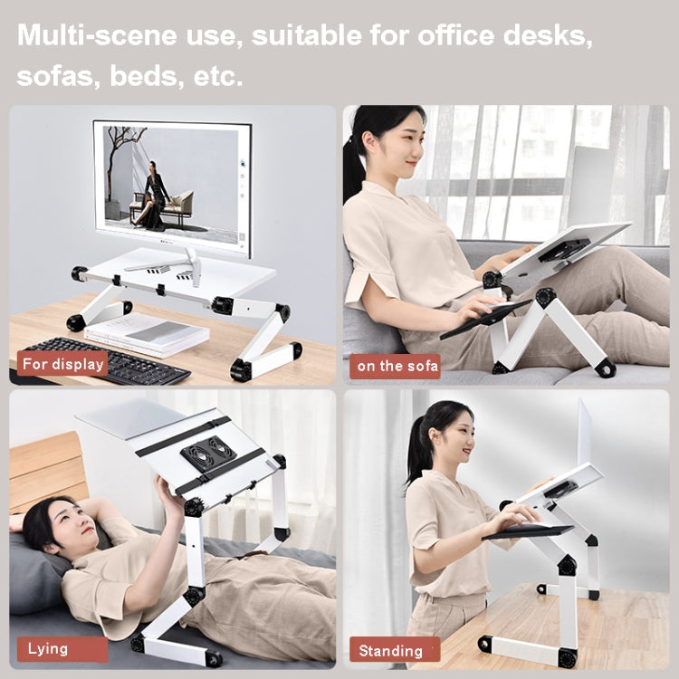 Oatsbasf Folding Computer Desk Laptop Stand Foldable Lifting Heightening Storage Portable Rack,Style: L02 Black - Laptop Stand by Oatsbasf | Online Shopping UK | buy2fix