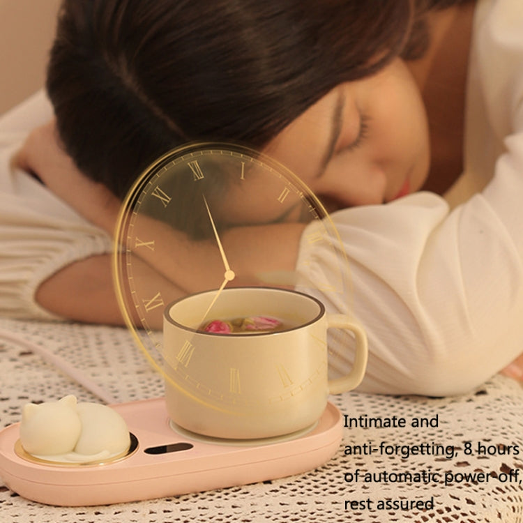 Household Smart Thermal InsulationTemperature Coaster Desktop Bedroom Office Heating Warming Coaster, US Plug(Pink) by buy2fix