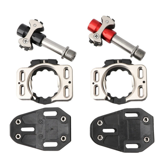 MEROCA Road Lock Shoes Card Three Pardin Bicycle Lollipops Self-Locking Pedal With Lock, Style: Titanium Alloy Axis (Black) by MEROCA