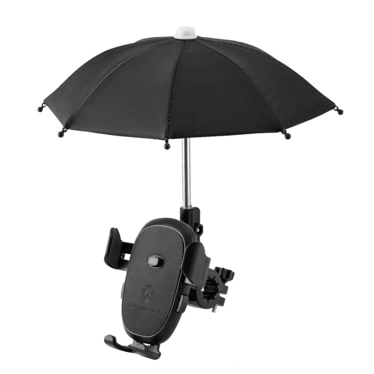 CYCLINGBOX BG-2935 Bicycle Mobile Phone Bracket With Umbrella Waterproof Navigation Electric Car Mobile Phone Frame, Style: Handlebar Installation (Black) - Holders by CYCLINGBOX | Online Shopping UK | buy2fix