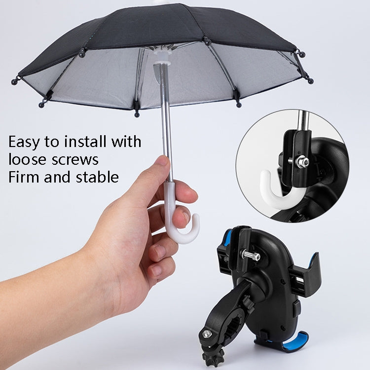 CYCLINGBOX BG-2935 Bicycle Mobile Phone Bracket With Umbrella Waterproof Navigation Electric Car Mobile Phone Frame, Style: Handlebar Installation (Black) - Holders by CYCLINGBOX | Online Shopping UK | buy2fix