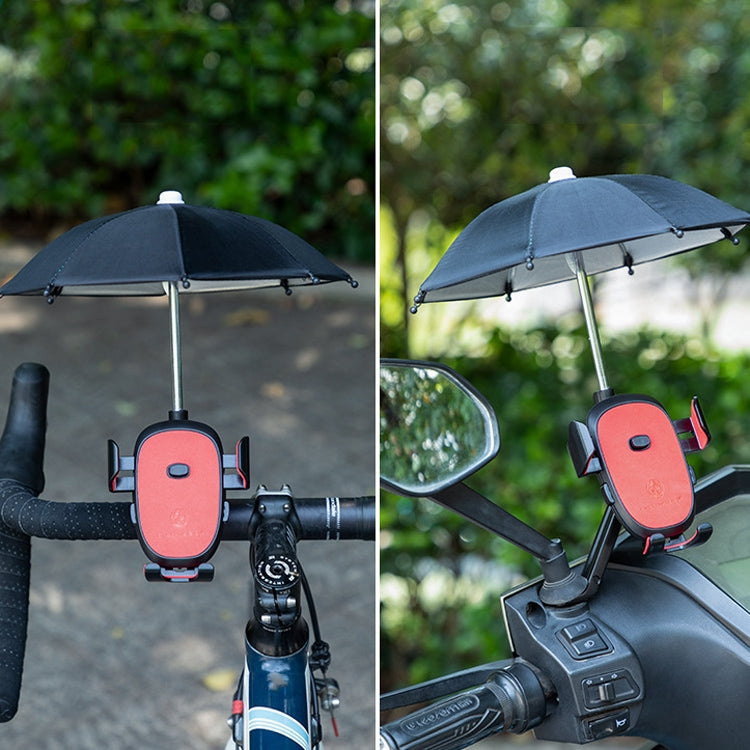 CYCLINGBOX BG-2935 Bicycle Mobile Phone Bracket With Umbrella Waterproof Navigation Electric Car Mobile Phone Frame, Style: Handlebar Installation (Black) - Holders by CYCLINGBOX | Online Shopping UK | buy2fix