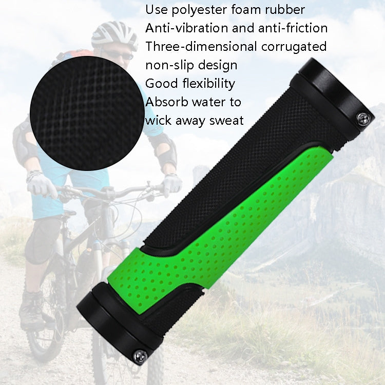1pair BG-0404 Bicycle Rubber Handle Cover The Mountain Bike Bilateral Lock Dead Anti-Slip Handle Cover(Red) - Bicycle Grips by buy2fix | Online Shopping UK | buy2fix