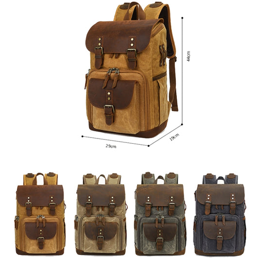 K-86 Casual Shoulder Camera Bag Contrast Waterproof Batik Canvas Single Digital Camera Photo Backpack(Gray) by buy2fix