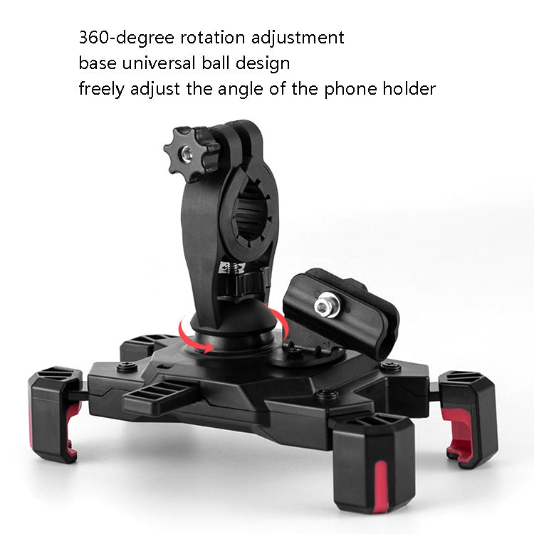 CYCLINGBOX Bicycle Mobile Phone Bracket With Parasol Rider Mobile Phone Frame, Style: Handlebar Installation (Red) - Holders by CYCLINGBOX | Online Shopping UK | buy2fix