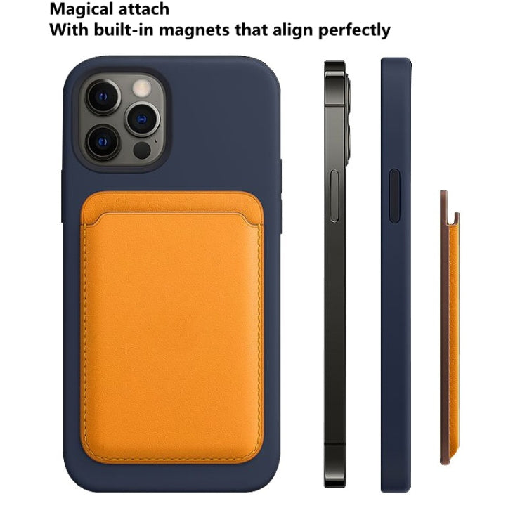 MagSafe Magnetic Leather Card Case Holster For iPhone (Indigo Sea BLue) - Card & Passport Bags by buy2fix | Online Shopping UK | buy2fix