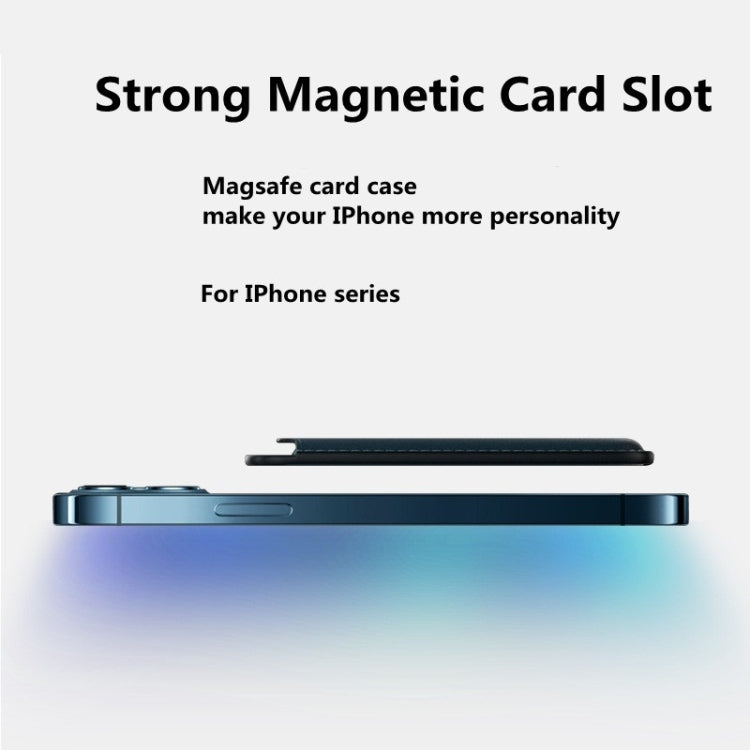 MagSafe Magnetic Leather Card Case Holster For iPhone (Indigo Sea BLue) - Card & Passport Bags by buy2fix | Online Shopping UK | buy2fix