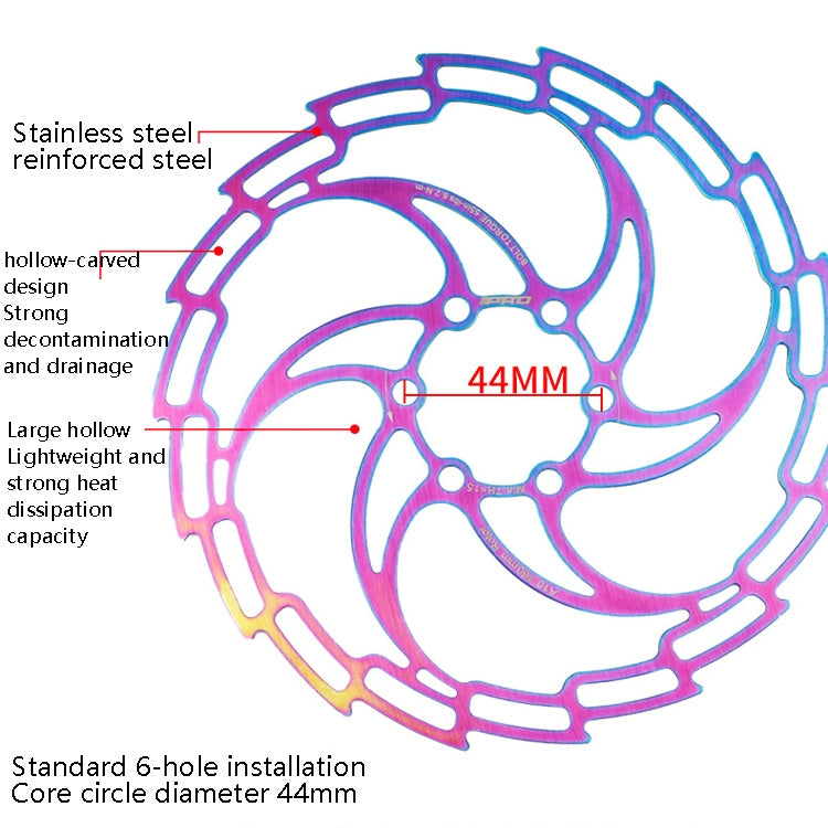 IIIPRO Bike Disc Mountain Bike Hollow Disc Dish Six Nail Brake Pad, Style: 160mm - Others by buy2fix | Online Shopping UK | buy2fix
