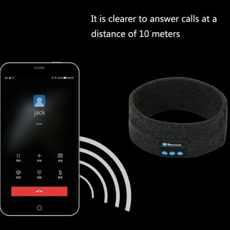 Bluetooth Headset Sports Headband Outdoor Running Yoga Sweat-Absorbent Headscarf, Colour: Black - Smart Hats by buy2fix | Online Shopping UK | buy2fix