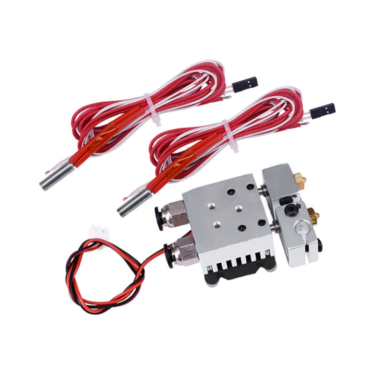 3D Printer Parts E3D V6 Back Screw With Cooling Fan Double-Head Mixed Color Extruded Aluminum Block Kit - Parts by buy2fix | Online Shopping UK | buy2fix