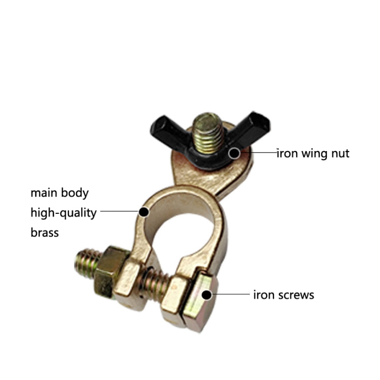1 Pair T018 Automobile General Brass Battery Clamp Battery Connector Cable Connector - Booster Cable & Clip by buy2fix | Online Shopping UK | buy2fix