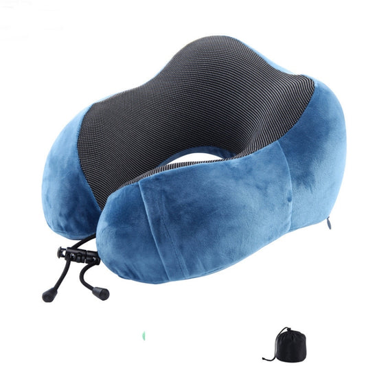 Magnetic Memory Foam U-shaped Pillow Suitable for Travel Solid Pillows(Blue) by buy2fix
