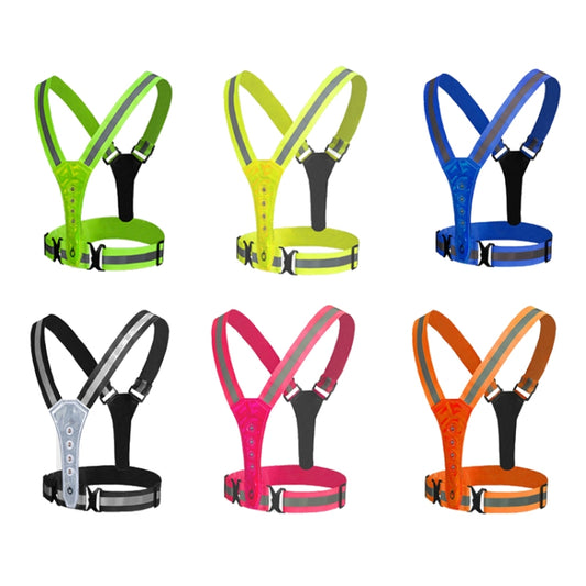 LED Reflective Vest High Stretch Outdoor Reflective Vest Traffic Safety Reflective Clothing(Orange) by buy2fix