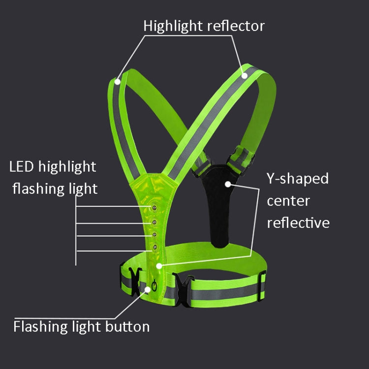 LED Reflective Vest High Stretch Outdoor Reflective Vest Traffic Safety Reflective Clothing(Orange) - Reflective Safety Clothing by buy2fix | Online Shopping UK | buy2fix
