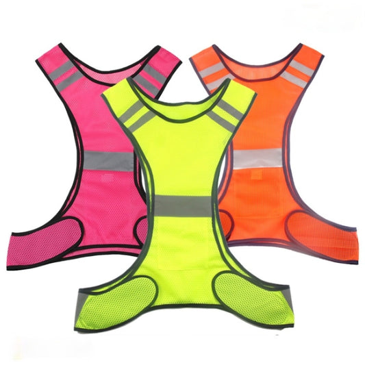 Sports Reflective Vest Night Running Outdoor Reflective Clothing Traffic Safety Reflective Vest,Style: Without Led(Orange Red) by buy2fix