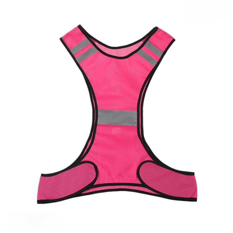 Sports Reflective Vest Night Running Outdoor Reflective Clothing Traffic Safety Reflective Vest,Style: Without Led(Pink) - Reflective Safety Clothing by buy2fix | Online Shopping UK | buy2fix