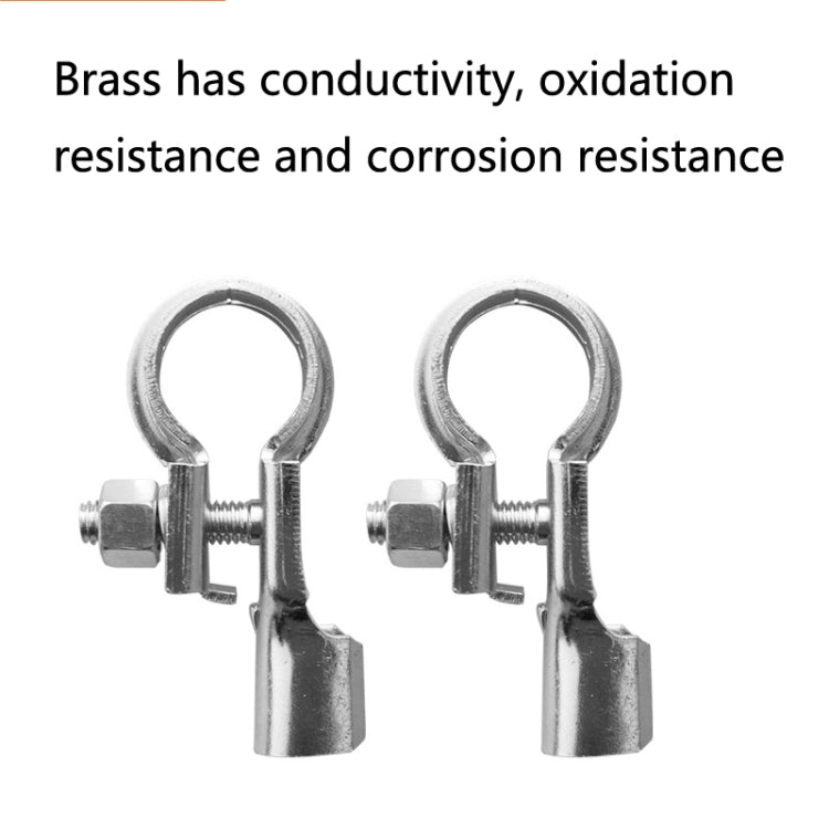 1 Pair T007 Brass Plating Tin Car Battery Pile Head Battery Terminal Connector Cable Junction Head - Booster Cable & Clip by buy2fix | Online Shopping UK | buy2fix