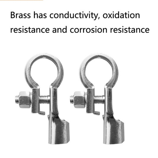 1 Pair T007 Brass Plating Tin Car Battery Pile Head Battery Terminal Connector Cable Junction Head - Booster Cable & Clip by buy2fix | Online Shopping UK | buy2fix