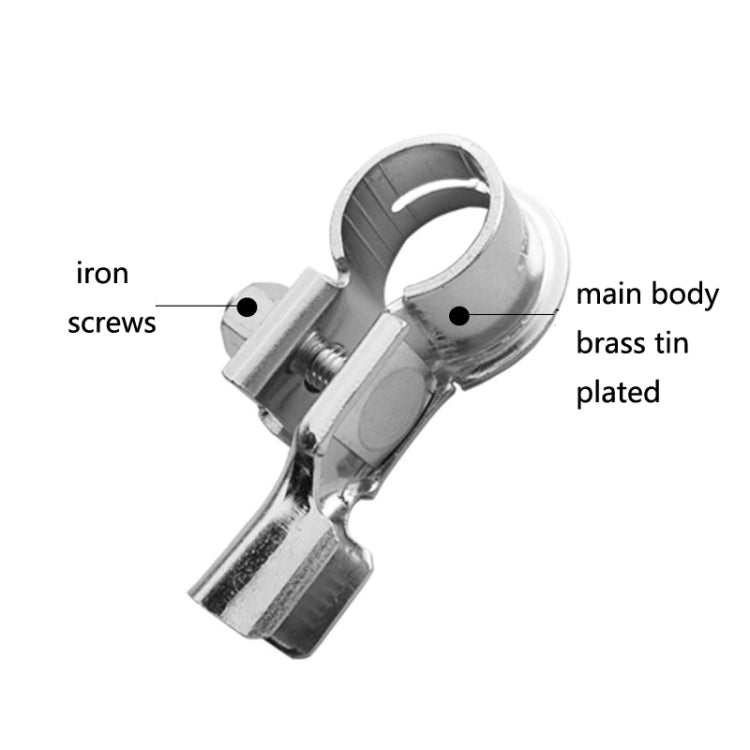 1 Pair T007 Brass Plating Tin Car Battery Pile Head Battery Terminal Connector Cable Junction Head - Booster Cable & Clip by buy2fix | Online Shopping UK | buy2fix