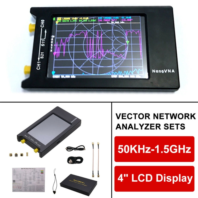 NanoVNA-H4  4 Inch Full View LCD Screen 50Khz-1.5Ghz VNA HF VHF UHF UV Vector Network Analyzer - Other Tester Tool by buy2fix | Online Shopping UK | buy2fix
