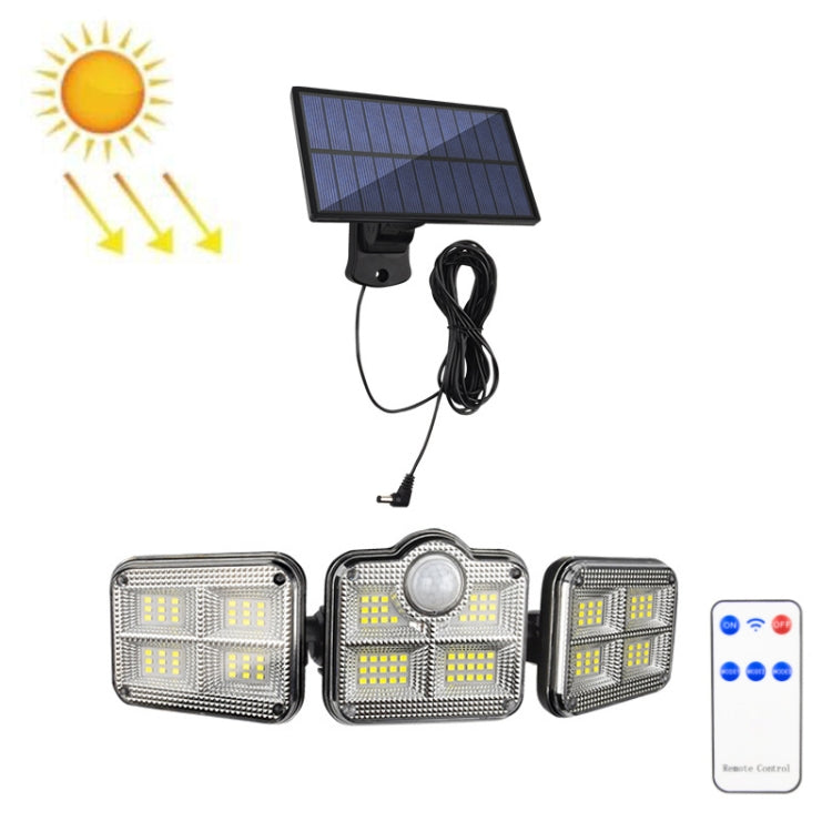 TG-TY075 Solar 3-Head Rotatable Wall Light Body Sensation Outdoor Waterproof Garden Light, Style: 122 LED Splitable - Solar Lights by buy2fix | Online Shopping UK | buy2fix