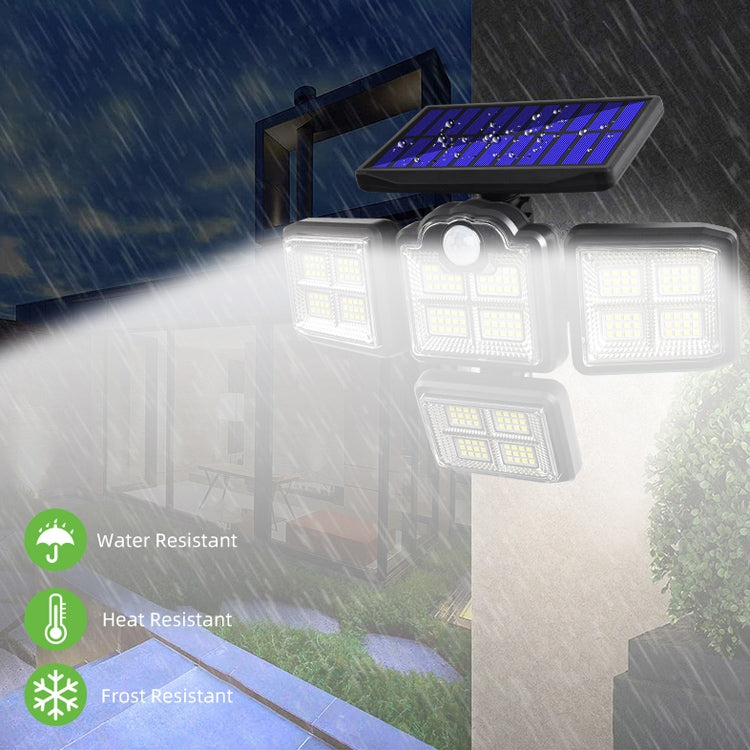 TG-TY085 Solar 4-Head Rotatable Wall Light with Remote Control Body Sensing Outdoor Waterproof Garden Lamp, Style: 192 COB Separated by buy2fix