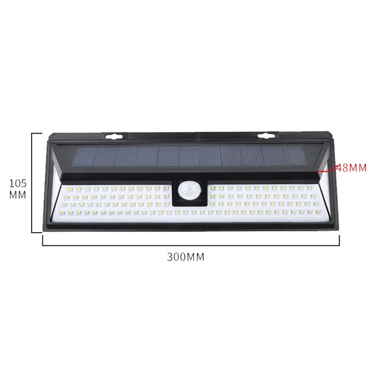 TG-TY00401 118 LED Solar 3-Sides Floodlit Motion Sensing Wall Light Outdoor Garden Corridor Street Light by buy2fix