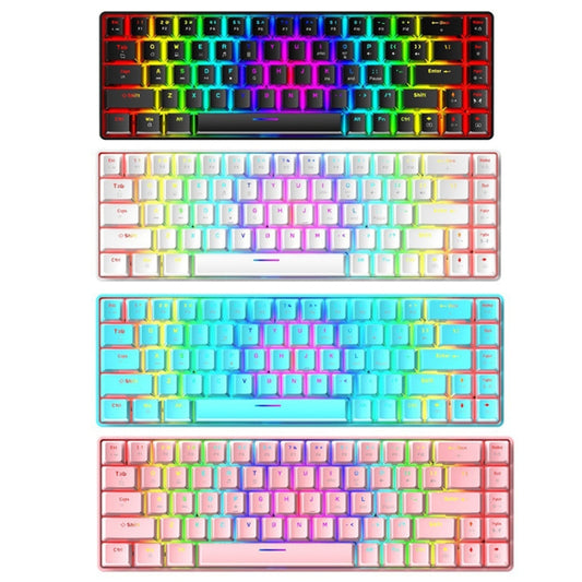 T8 68 Keys Mechanical Gaming Keyboard RGB Backlit Wired Keyboard, Cable Length:1.6m(Pink Green Shaft) by buy2fix