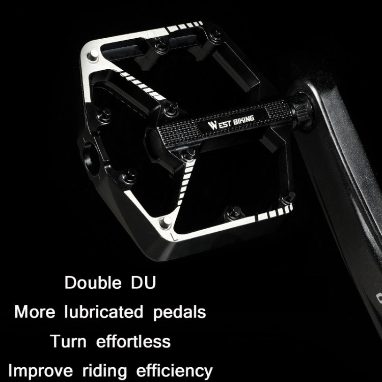 WEST BIKING Bicycle Aluminum Alloy Chromium Molybdenum Steel Axle Pedal(Black) - Pedals by WEST BIKING | Online Shopping UK | buy2fix