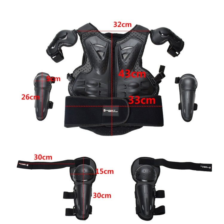GHOST RACING Motorcycle Protective Gear Children Safety Riding Sport Vest + Knee Pads + Elbow Pads Protective Suit(Red) - Protective Gear by GHOST RACING | Online Shopping UK | buy2fix