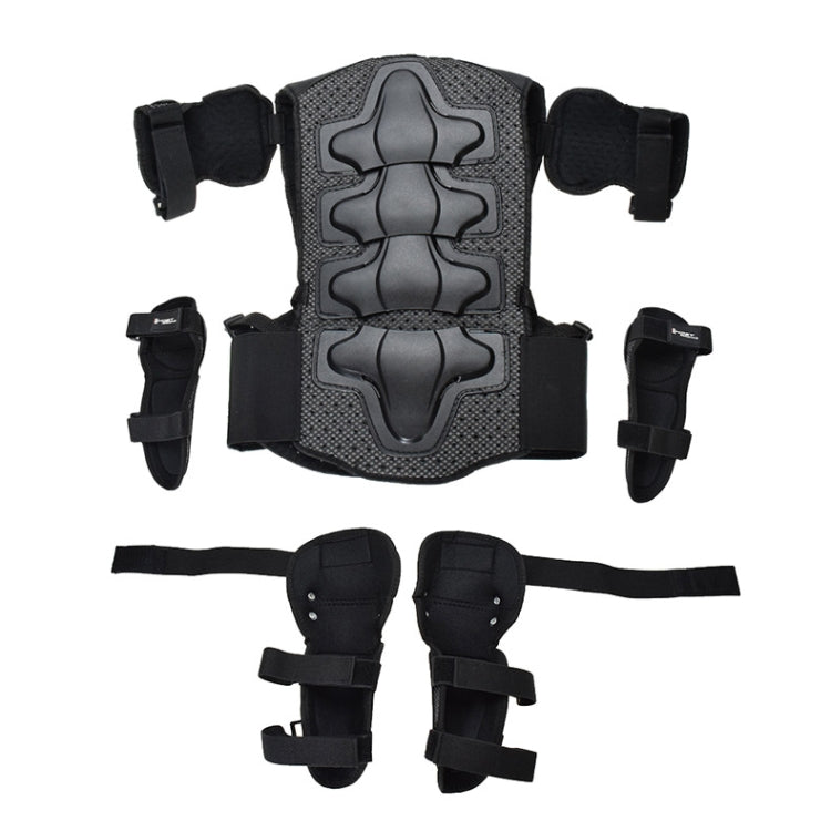 GHOST RACING Motorcycle Protective Gear Children Safety Riding Sport Vest + Knee Pads + Elbow Pads Protective Suit(Red) - Protective Gear by GHOST RACING | Online Shopping UK | buy2fix