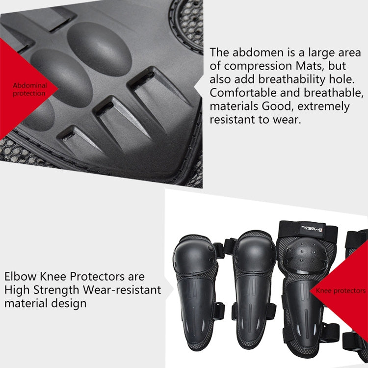 GHOST RACING Motorcycle Protective Gear Children Safety Riding Sport Vest + Knee Pads + Elbow Pads Protective Suit(Red) by GHOST RACING