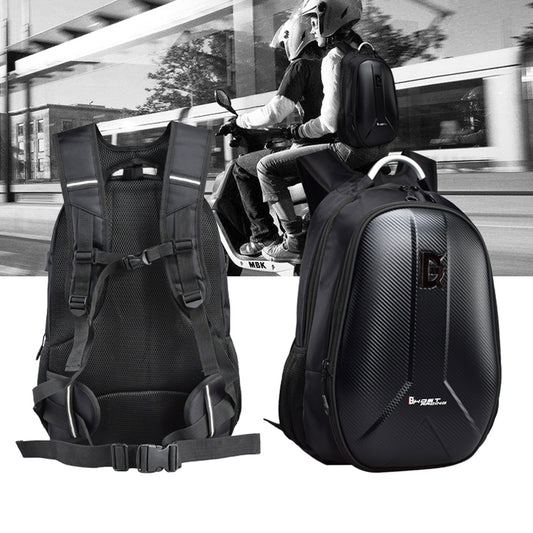 GHOST RACING GR-BB02 Men Motorcycle Riding Backpack Helmet Hard Shell Backpack Locomotive Travel Computer Bag(Black) by GHOST RACING