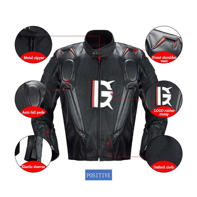 GHOST RACING GR-Y09 Motorcycle Four Seasons Racing Suit Locomotive Riding Anti-Fall Rally Suit, Size: XXL(Black) - Protective Gear by GHOST RACING | Online Shopping UK | buy2fix