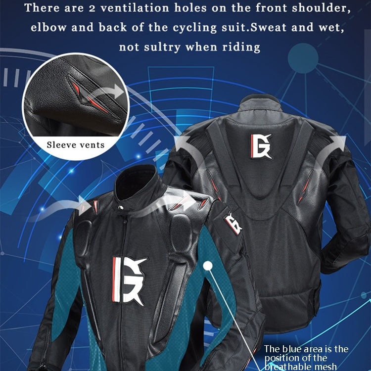 GHOST RACING GR-Y09 Motorcycle Four Seasons Racing Suit Locomotive Riding Anti-Fall Rally Suit, Size: XXXL(Black) by GHOST RACING