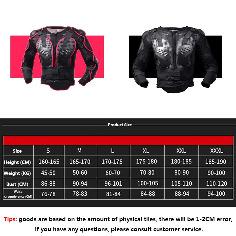 GHOST RACING F060 Motorcycle Armor Suit Riding Protective Gear Chest Protector Elbow Pad Fall Protection Suit, Size: XL(Red) by GHOST RACING