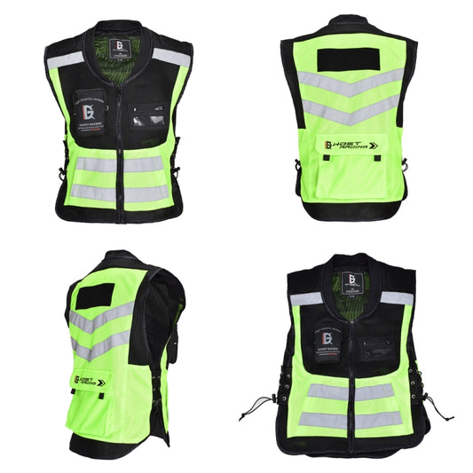 GHOST RACING GR-Y06 Motorcycle Riding Vest Safety Reflective Vest, Size: XXXL(Fluorescent Green) - Protective Gear by GHOST RACING | Online Shopping UK | buy2fix